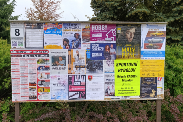 Foto výlepové plochy v Milevsku 8 DŮM KULTURY