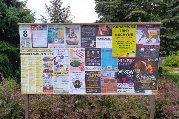 Foto výlepové plochy v Milevsku 8 DŮM KULTURY