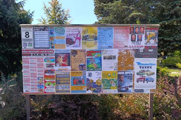 Foto výlepové plochy v Milevsku 8 DŮM KULTURY