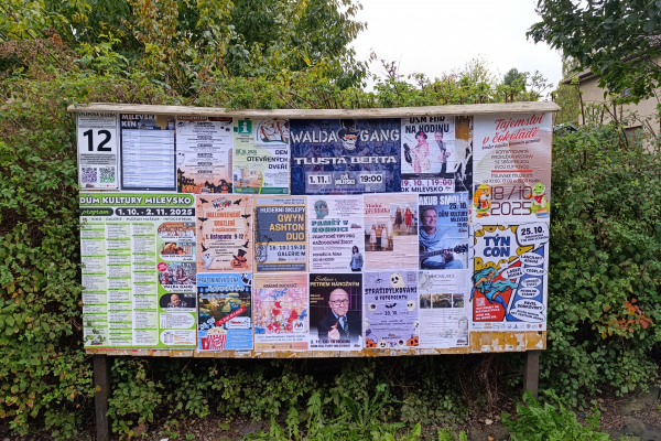 Foto výlepové plochy v Milevsku 12 STARÉ SÍDLIŠTĚ