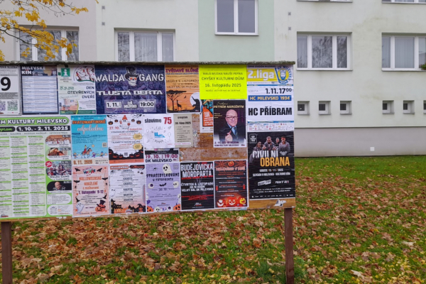 Foto výlepové plochy v Milevsku 9 VZOR