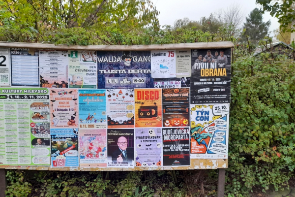 Foto výlepové plochy v Milevsku 12 STARÉ SÍDLIŠTĚ