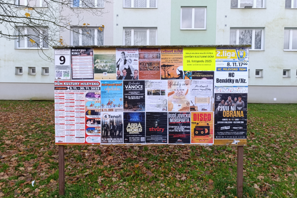 Foto výlepové plochy v Milevsku 9 VZOR