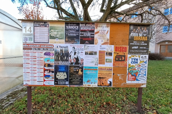 Foto výlepové plochy v Milevsku 14 STARÉ SÍDLIŠTĚ