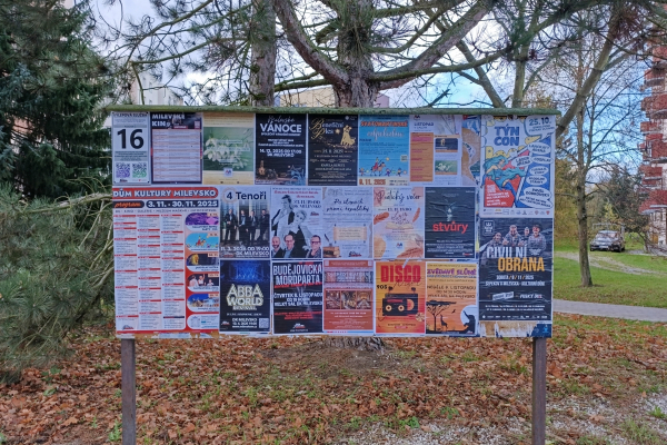 Foto výlepové plochy v Milevsku 16 PÍSECKÉ PŘEDMĚSTÍ