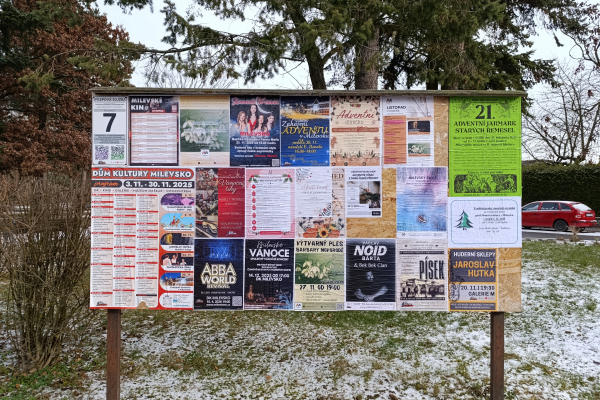 Foto výlepové plochy v Milevsku 7 TYRŠOVO NÁMĚSTÍ