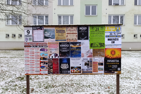 Foto výlepové plochy v Milevsku 9 VZOR