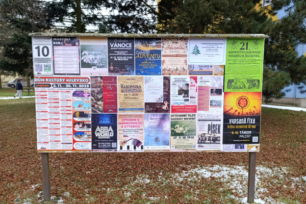 Foto výlepové plochy v Milevsku 10 VĚŽÁK