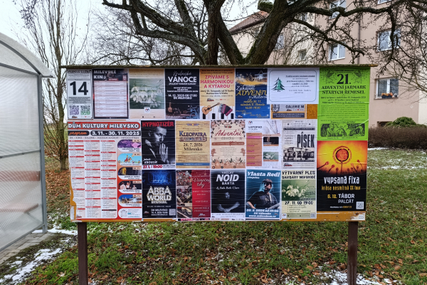 Foto výlepové plochy v Milevsku 14 STARÉ SÍDLIŠTĚ