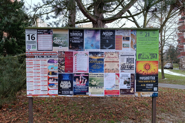 Foto výlepové plochy v Milevsku 16 PÍSECKÉ PŘEDMĚSTÍ