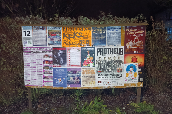 Foto výlepové plochy v Milevsku 12 STARÉ SÍDLIŠTĚ