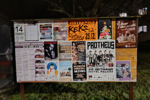 Foto výlepové plochy v Milevsku 14 STARÉ SÍDLIŠTĚ