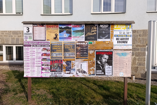 Foto výlepové plochy v Milevsku 3 POLIKLINIKA