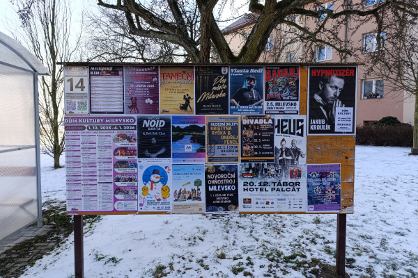 Foto výlepové plochy v Milevsku 14 STARÉ SÍDLIŠTĚ