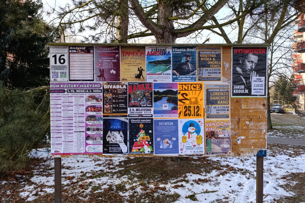 Foto výlepové plochy v Milevsku 16 PÍSECKÉ PŘEDMĚSTÍ