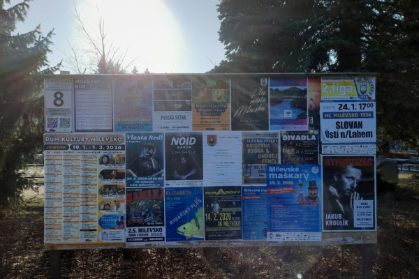 Foto výlepové plochy v Milevsku 8 DŮM KULTURY