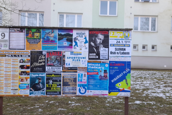 Foto výlepové plochy v Milevsku 9 VZOR