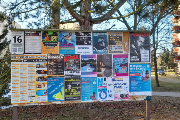 Foto výlepové plochy v Milevsku 16 PÍSECKÉ PŘEDMĚSTÍ