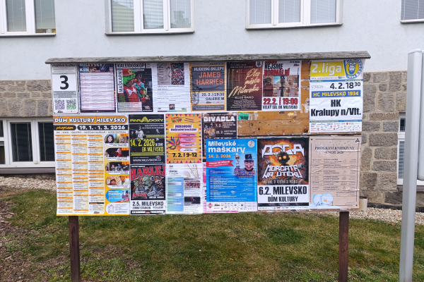Foto výlepové plochy v Milevsku 3 POLIKLINIKA
