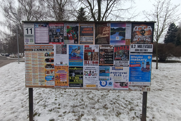 Foto výlepové plochy v Milevsku 11 MĚSTSKÝ ÚŘAD