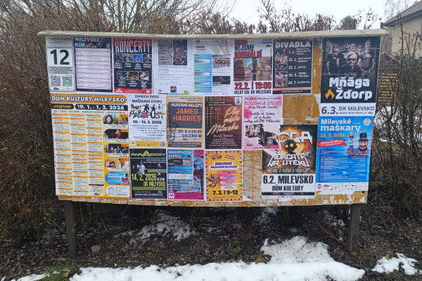 Foto výlepové plochy v Milevsku 12 STARÉ SÍDLIŠTĚ