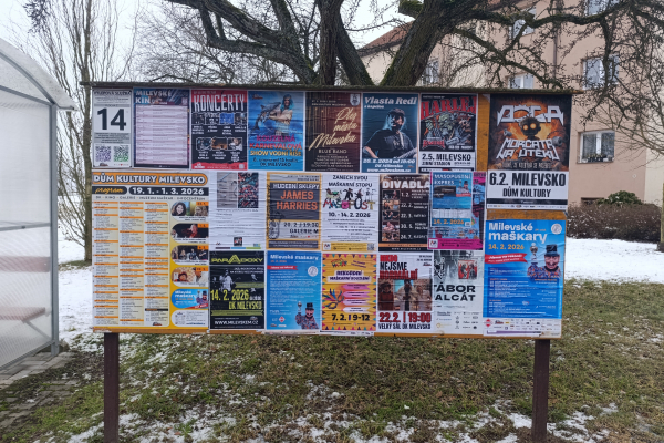 Foto výlepové plochy v Milevsku 14 STARÉ SÍDLIŠTĚ