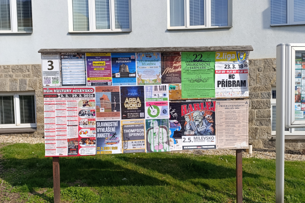 Foto výlepové plochy v Milevsku 3 POLIKLINIKA