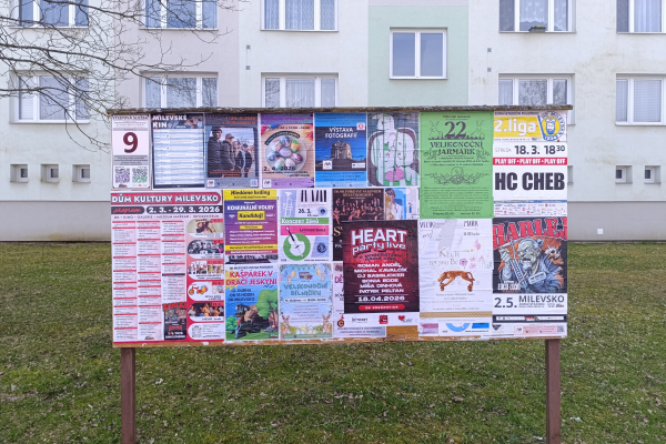 Foto výlepové plochy v Milevsku 9 VZOR