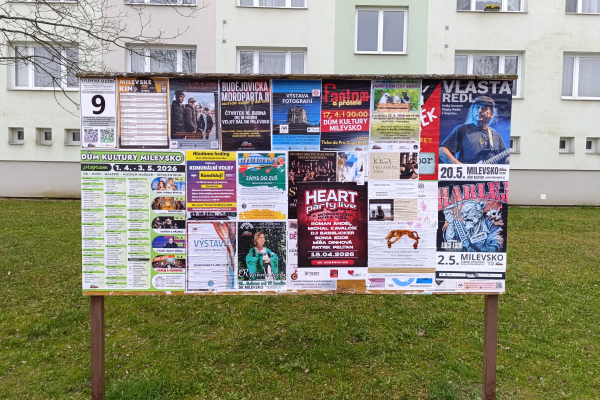 Foto výlepové plochy v Milevsku 9 VZOR