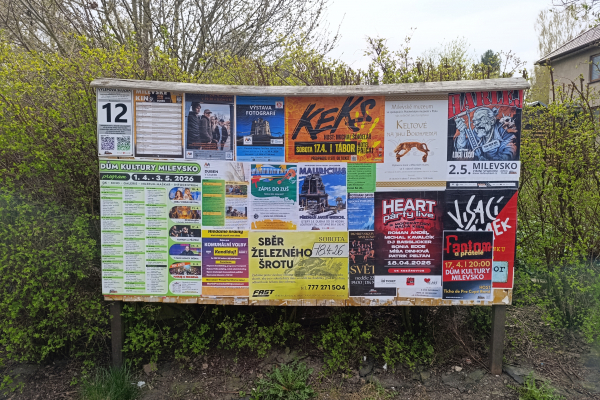 Foto výlepové plochy v Milevsku 12 STARÉ SÍDLIŠTĚ