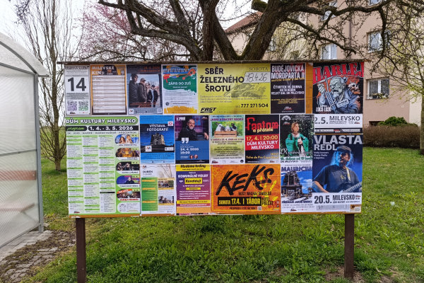 Foto výlepové plochy v Milevsku 14 STARÉ SÍDLIŠTĚ