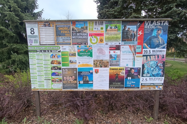 Foto výlepové plochy v Milevsku 8 DŮM KULTURY