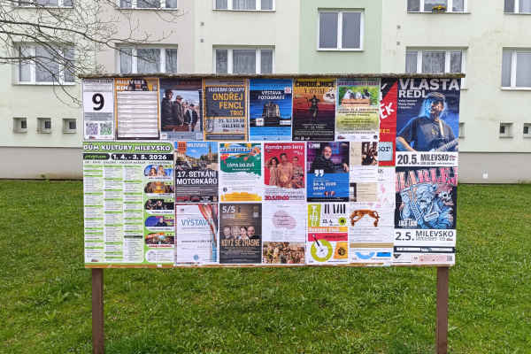 Foto výlepové plochy v Milevsku 9 VZOR