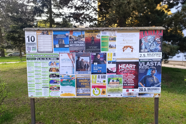 Foto výlepové plochy v Milevsku 10 VĚŽÁK