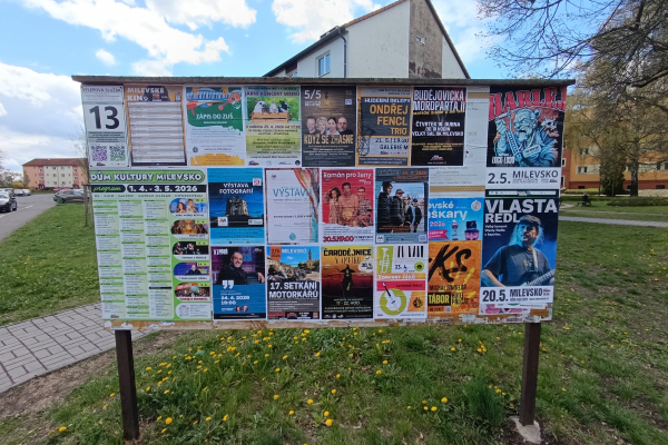 Foto výlepové plochy v Milevsku 13 ISŠT