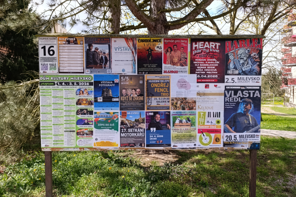 Foto výlepové plochy v Milevsku 16 PÍSECKÉ PŘEDMĚSTÍ