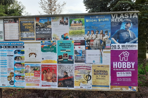 Foto výlepové plochy v Milevsku 8 DŮM KULTURY
