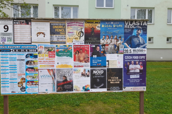 Foto výlepové plochy v Milevsku 9 VZOR