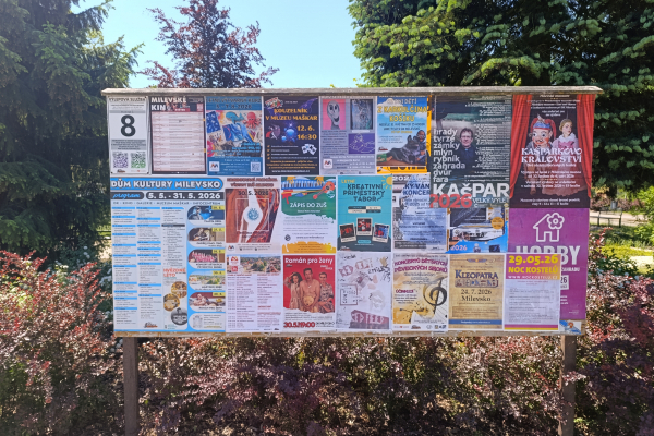 Foto výlepové plochy v Milevsku 8 DŮM KULTURY