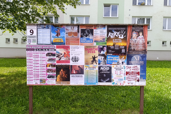 Foto výlepové plochy v Milevsku 9 VZOR