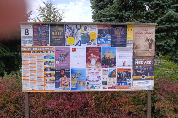 Foto výlepové plochy v Milevsku 8 DŮM KULTURY