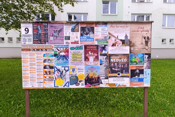 Foto výlepové plochy v Milevsku 9 VZOR