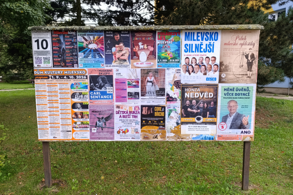 Foto výlepové plochy v Milevsku 10 VĚŽÁK
