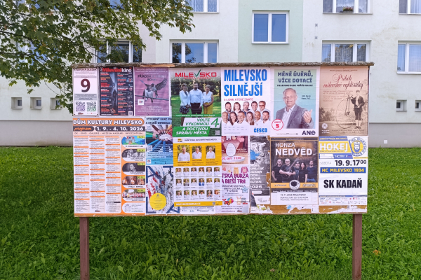Foto výlepové plochy v Milevsku 9 VZOR