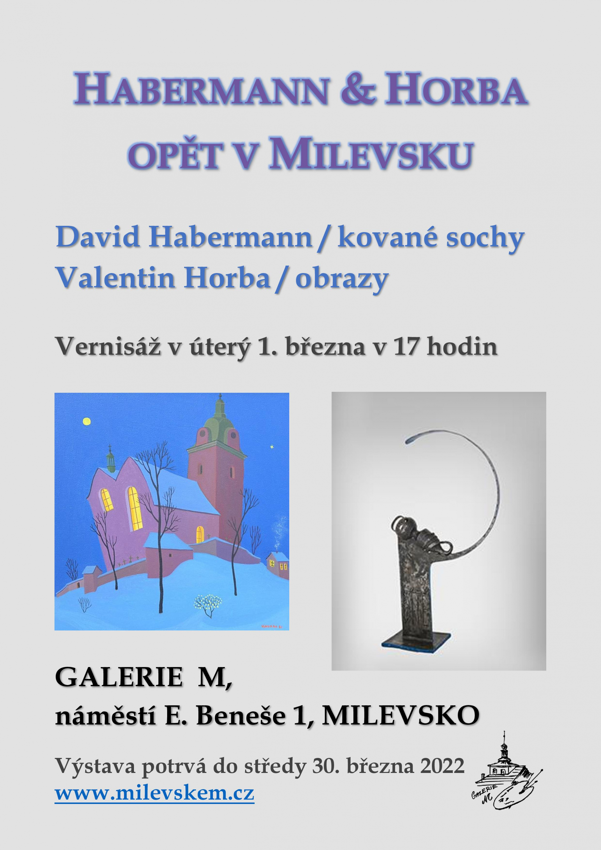 Plakát Vernisáž výstavy Habermann & Horna opět v Milevsku