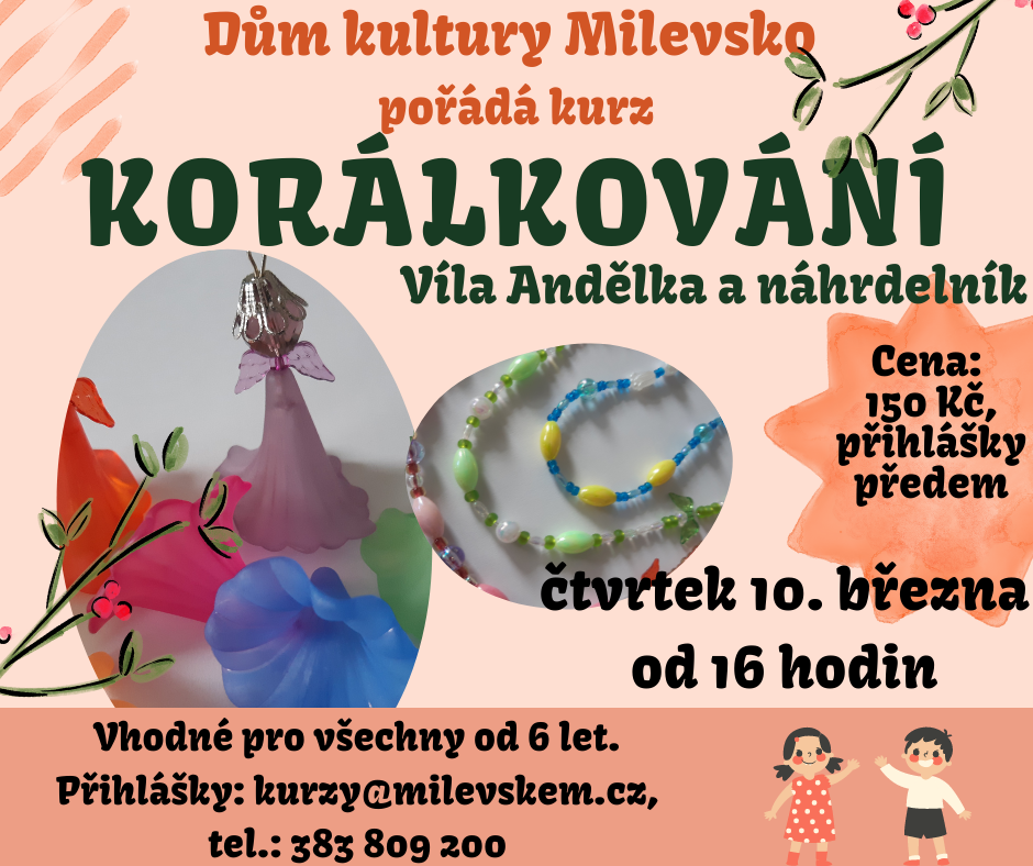 Plakát Korálkování - Víla Andělka a náhrdelník