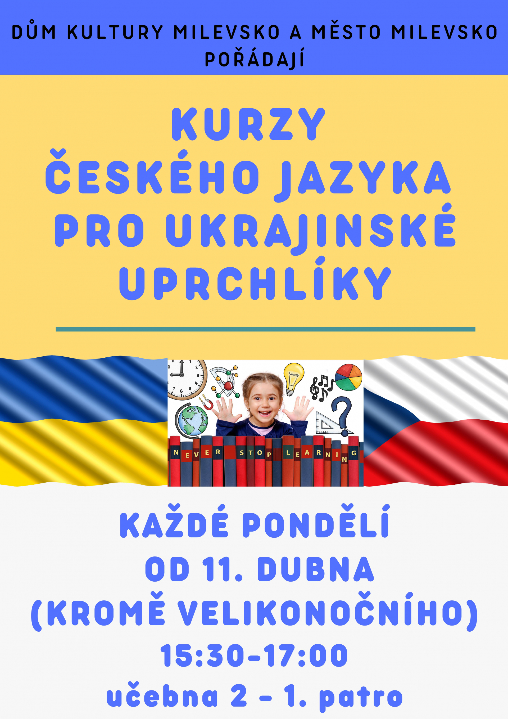 Plakát Kurz Čj pro ukrajinské uprchlíky