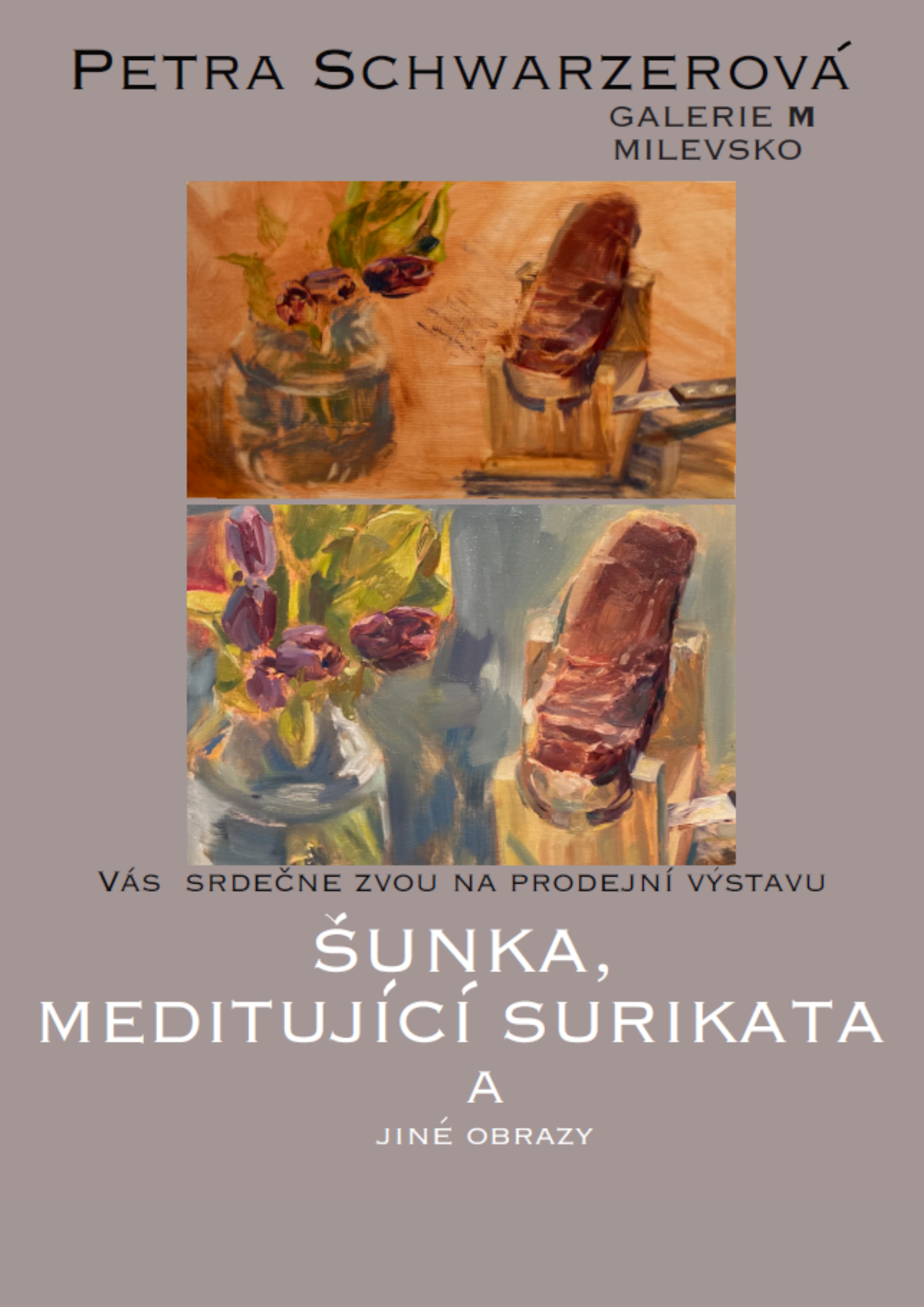 Plakát Výstava Šunka, meditující surikata a jiné obrazy