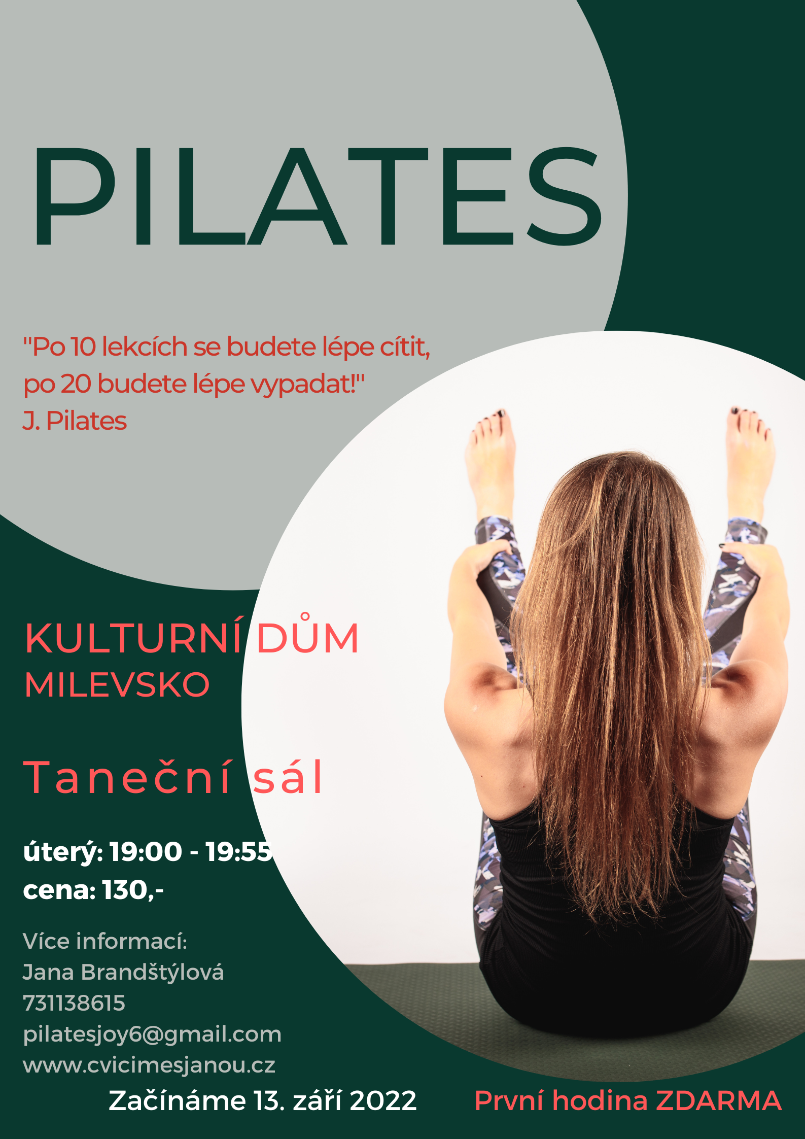 Plakát Kurz - Pilates - odloženo