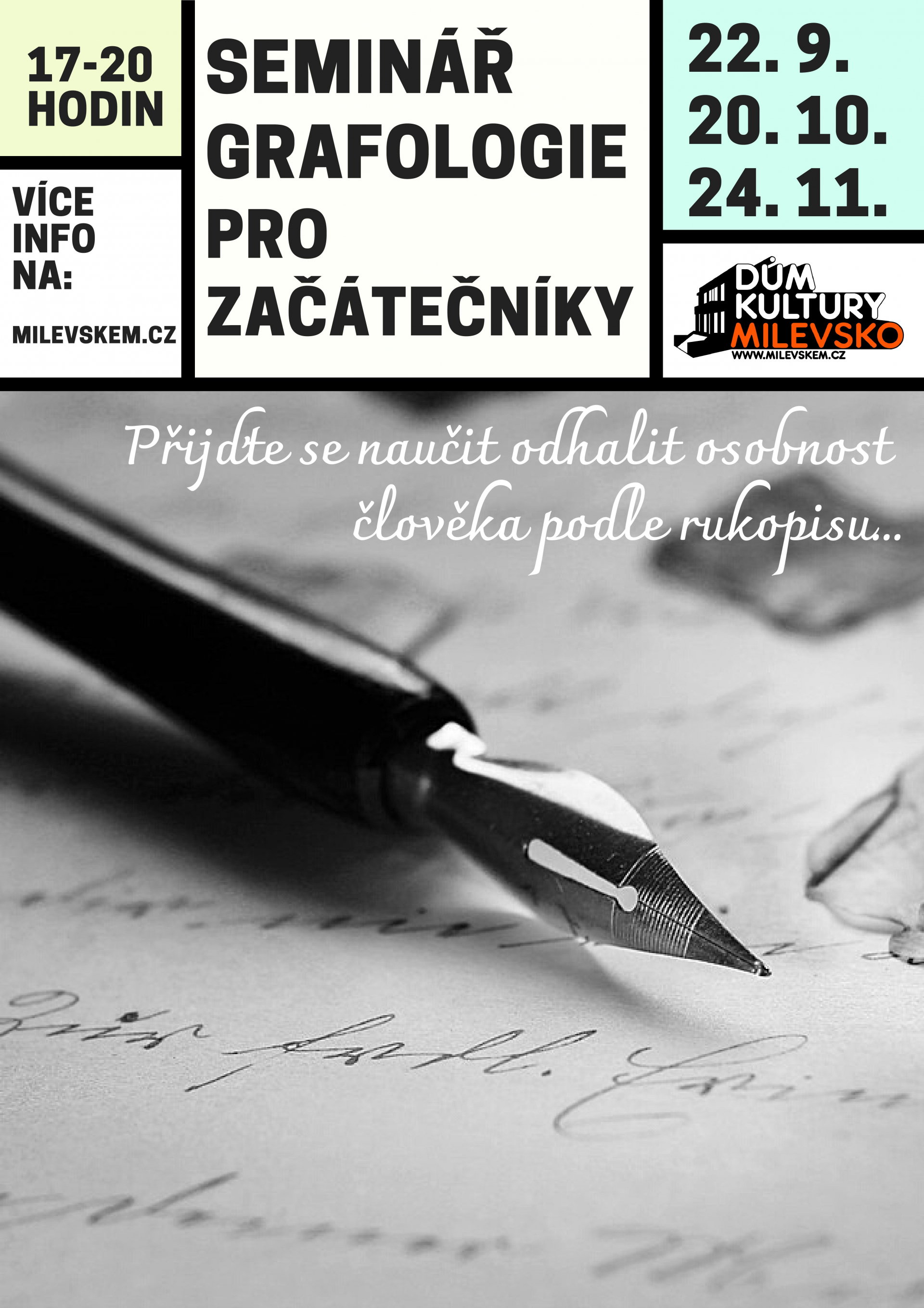 Plakát Seminář - Grafologie pro začátečníky